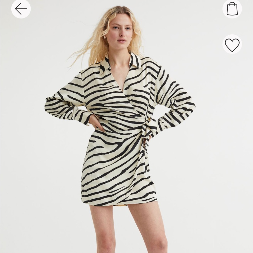 H&M Black and White Wrap Dress